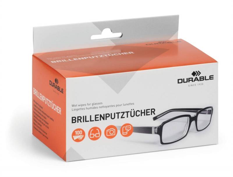 DURABLE Lesebrille Durable Brillenputztücher 2er-Set ws Inhalt: 50 Sets bzw 100ST von DURABLE