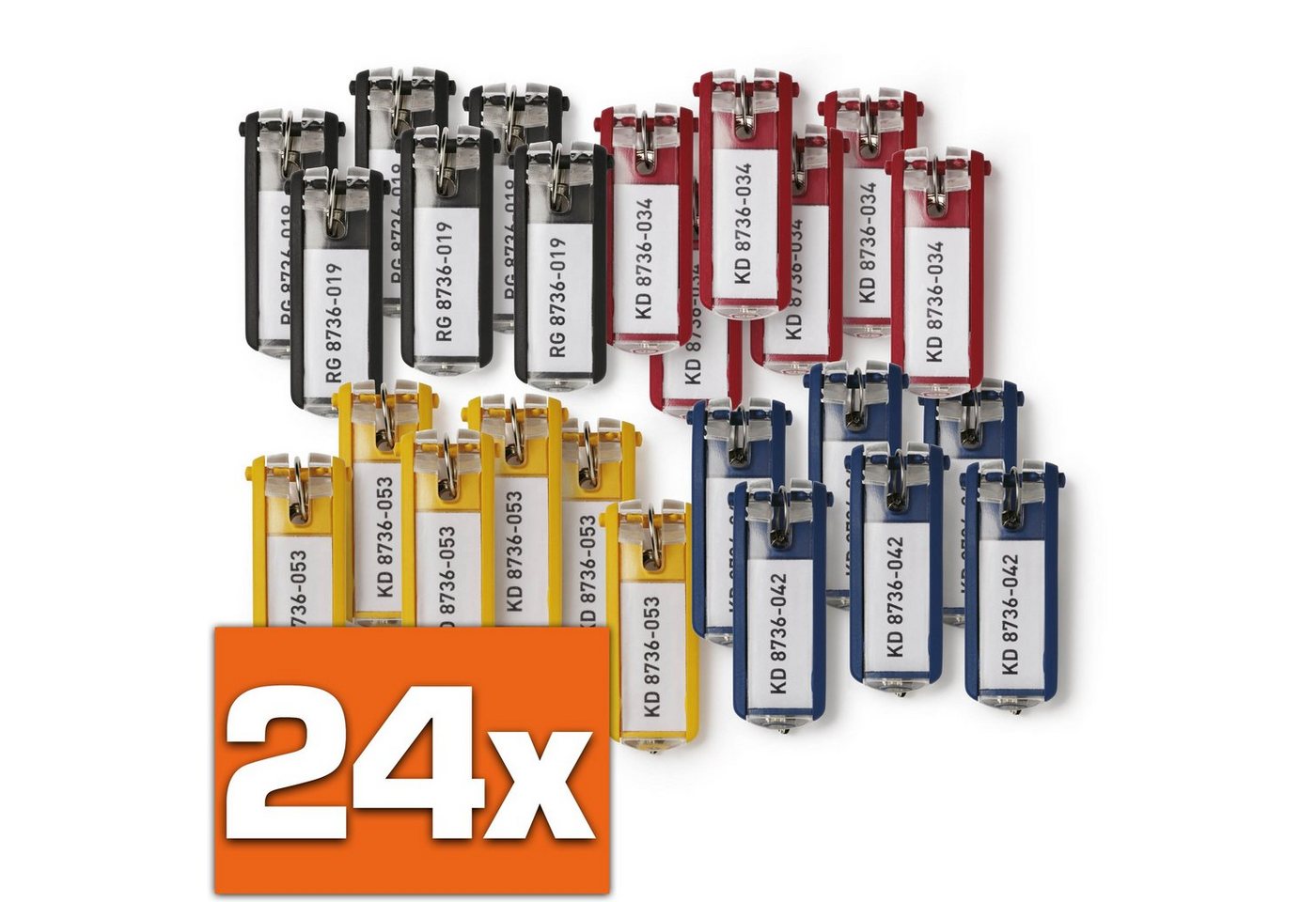 DURABLE Schlüsselanhänger Set KEY, Durable 194927 Schlüsselanhänger Key Clip, 24 Stück, einfach aufklappe von DURABLE