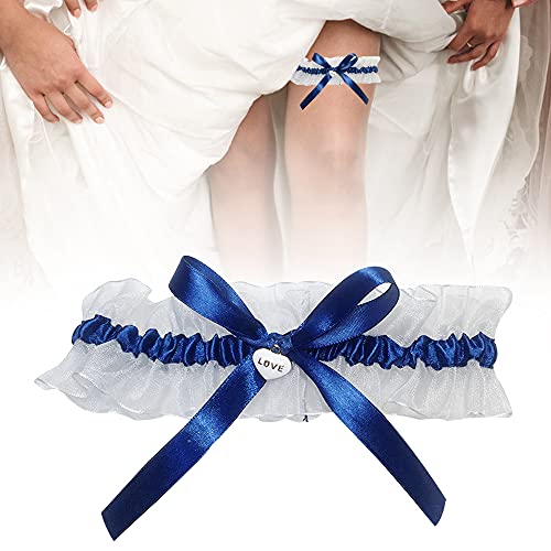 DURANTEY Strumpfband Spitze Wedding Strumpfbänder Hochzeit Elastische Hochzeitsstrumpfband Blau Weisses Brautstrumpfband für Brautaccessoires Braut Geschenk Garters (30-60CM) von DURANTEY