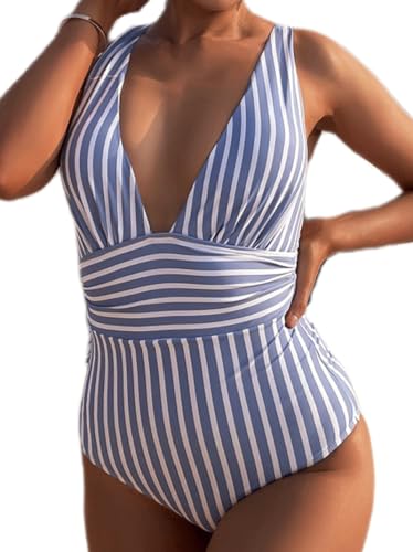 Badeanzug Damen Sport Bademode Einteiliger Badeanzug Bauchweg Strandmode Swimsuits Women Sport Schwimmanzug mit Cups Damen Badeanzug Badeanzüge Einteilige Bauchweg Bademode Swimsuit One Piece von DURINM