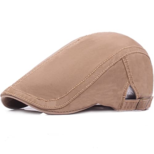 DURINM Barett Cap Herren Schiebermütze chirmmütze Gatsby Schirmmütze Newsboy Flat Cap Baskenmütze Herren Schirmmütze-Atmungsaktiv Schiebermütze Baskenmütze Newsboy Hut-Gatsby Hut Flatcap (2- Khaki) von DURINM