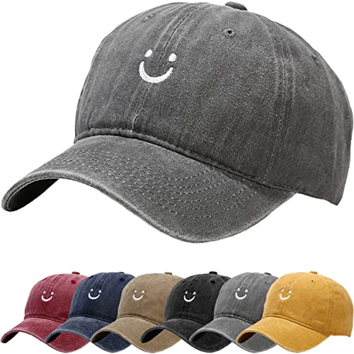 DURINM Baseball Cap Herren Damen Basecap Herren Verstellbare Baumwolle Baseballkappe Atmungsaktiv Outdoor Running Freizeit Cappy für Männer Frauen (grau) von DURINM