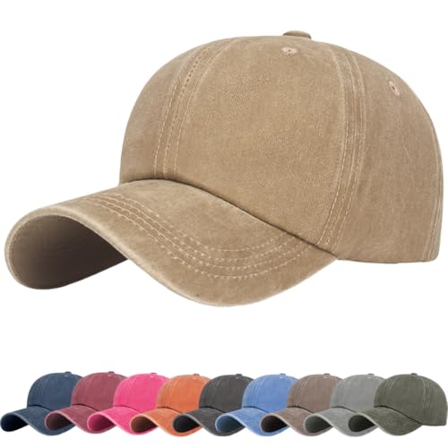 Baseball Cap Unisex Outdoor Baumwolle Baseball Mützen Erwachsenen Casual Reine Farbe Baseboard Baseballkappe Verstellbar Baumwolle Kappe Herren und Damen Basecap Running Golf Freizeit von DURINM