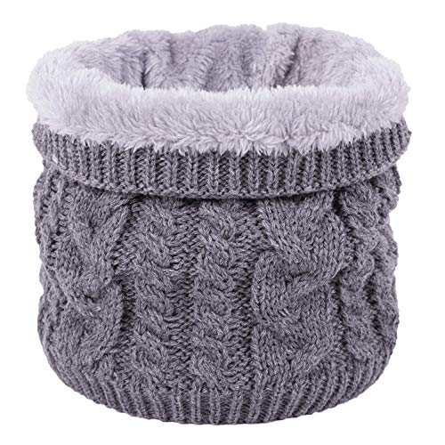 DURINM Halswärmer Loop Schal Fleecefutter Strickschal Schlauchschal Warme Loop Schal Strickschal mit Fleecefutter Winter Warme Nackenwärmer für Herren und Damen (Dunkelgrau) von DURINM