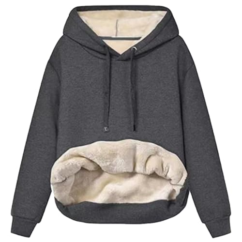 Hoodie Damen Winter Langarm Stehkragen Kapuzenpullover Warme Casual Kapuzenpullover Damen Knopfleiste Hoodie Pullover Langarm Herbst Winter Sweatshirt Oberteil Pulli von DURINM