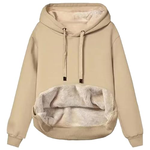Hoodie Damen Winter Langarm Stehkragen Kapuzenpullover Warme Casual Kapuzenpullover Damen Knopfleiste Hoodie Pullover Langarm Herbst Winter Sweatshirt Oberteil Pulli von DURINM