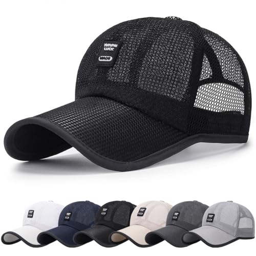 DURINM Mesh Basecap im Sommer Cap Herren Sommer Damen Kappe Verstellbar Atmungsaktiv Einheitsgröße Sport Baseball Cap Classic Baseballkappen Verstellbar Sonnenschutz von DURINM