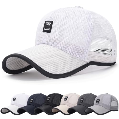 DURINM Mesh Basecap im Sommer Cap Herren Sommer Damen Kappe Verstellbar Atmungsaktiv Einheitsgröße Sport Baseball Cap Classic Baseballkappen Verstellbar Sonnenschutz von DURINM