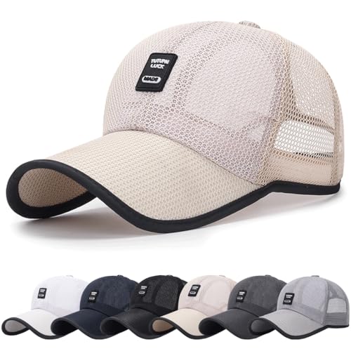 DURINM Mesh Basecap im Sommer Cap Herren Sommer Damen Kappe Verstellbar Atmungsaktiv Einheitsgröße Sport Baseball Cap Classic Baseballkappen Verstellbar Sonnenschutz von DURINM