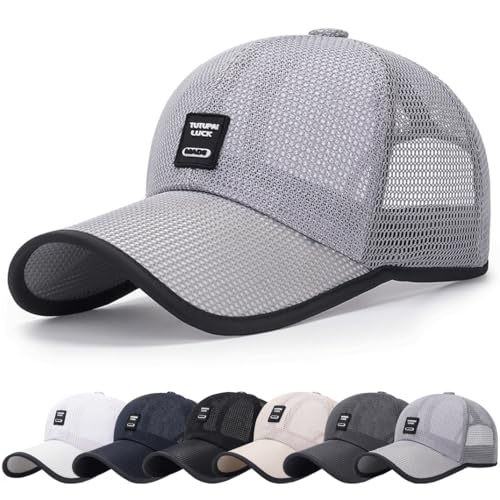 DURINM Mesh Basecap im Sommer Cap Herren Sommer Damen Kappe Verstellbar Atmungsaktiv Einheitsgröße Sport Baseball Cap Classic Baseballkappen Verstellbar Sonnenschutz von DURINM