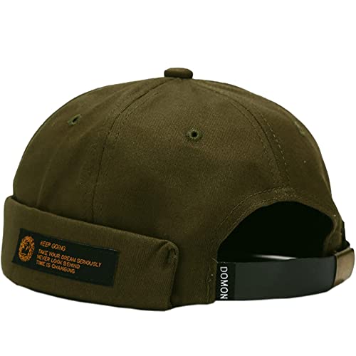 Docker Cap Seemannsmütze Docker Mütze Trawler Fischer Mütze Ohne Schirm Rollmütze Watch Cap Commando Work Beanie Corduroy Docker Leon Brimless Hat Rolled Cuff Harbour Hat (Armeegrün) von DURINM