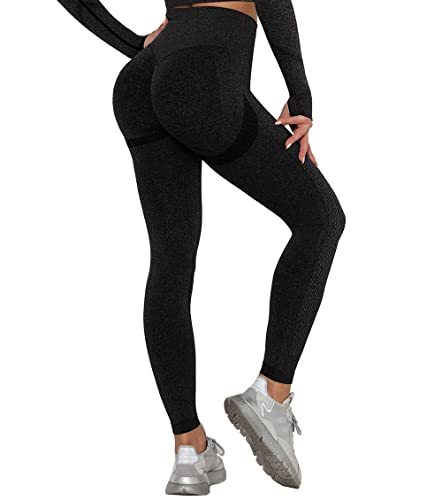 DUROFIT Scrunch Butt Leggings Damen High Waist Sport Leggings Po Push Up Leggings Booty Lift Leggins Gym Leggings Ruched Sporthose Schwarz M von DUROFIT