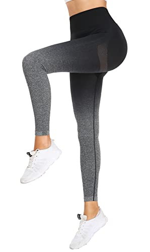 DUROFIT Scrunch Butt Leggings Damen High Waist Sport Leggings Po Push Up Leggings Booty Lift Leggins Gym Leggings Yoga Pants Ruched Sporthose Gradient Schwarz S von DUROFIT