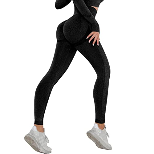 DUROFIT Scrunch Butt Leggings Damen High Waist Sport Leggings Mit Tasche Po Push Up Leggings with Pocket Booty Lift Leggins Gym Leggings Mit Handytasche Sporthose Schwarz S von DUROFIT