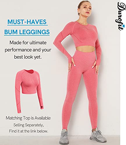 DUROFIT Scrunch Butt Leggings Damen High Waist Sport Leggings Po Push Up Leggings Booty Lift Leggins Gym Leggings Yoga Pants Ruched Sporthose Rot M von DUROFIT