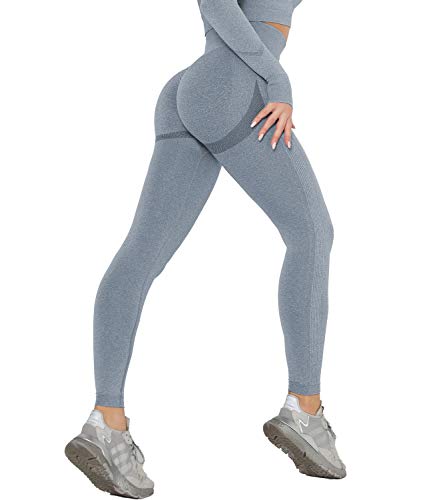 DUROFIT Scrunch Butt Leggings Damen High Waist Sport Leggings Po Push Up Leggings Booty Lift Leggins Gym Leggings Yoga Pants Ruched Sporthose Blau M von DUROFIT