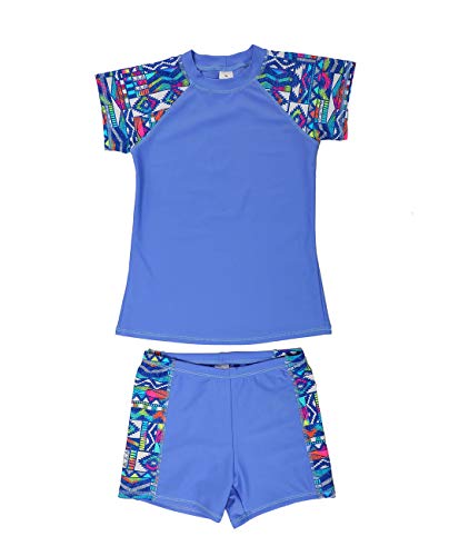 DUSISHIDAN Jungen Mädchen Schwimmbekleidung UV Schutz badeshirt Kinder Bademode Bade-Set Lila L von DUSISHIDAN