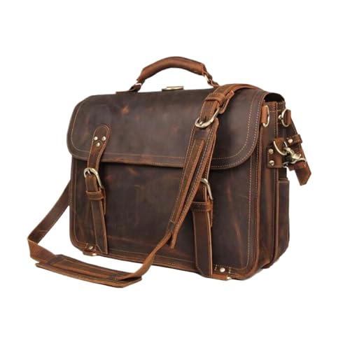 DUSTMAN Herrenhandtaschen Aktentaschen Echtes Leder Messenger Schultertaschen Laptoptaschen Tragetaschen Rucksäcke von DUSTMAN