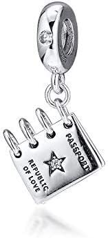 Damen Schmuck 925 Sterling Silber Anhänger Perlen, Charme Schmuck Liebe Pass Vintage Armbänder Herbst Anhänger 925 Sterling Silber Charms Perlen Passt Armbänder Halsketten für Frauen Mutter Frauen von DUUDAH