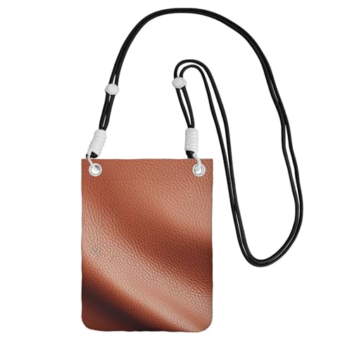 Braune Umhängetasche aus Rindsleder, Kunstdruck, für Damen, trendig, Handy-Geldbörse mit verstellbarem Riemen, für Wandern, Reisen, Schwarz, Einheitsgröße von DUWAA