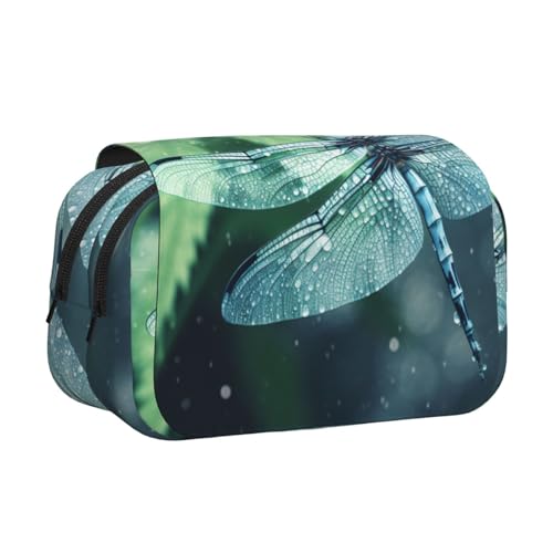 DUWAA Art Blue Libelle Federmäppchen mit Reißverschluss, transparent, Make-up-Tasche, Kosmetiktasche, Mehrzwecktasche von DUWAA