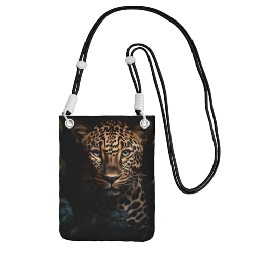 DUWAA Crossbody-Tasche mit Leopardenmuster für Damen, Schultertasche, Geldbörse, Reise-Sport, Mini-Handytasche, Handy-Geldbörse, Schwarz, Einheitsgröße DUWAA Crossbody-Tasche mit Leopardenmuster für Damen, Schultertasche, Geldbörse, Reise-Sport, Mini-Handytasche, Handy-Geldbörse, Schwarz, Einheitsgröße von DUWAA