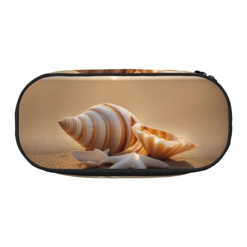 DUWAA Federmäppchen, Motiv: Muschellandschaft am Strand, funktionale Schreibwaren-Tasche, tragbares Federmäppchen, leichtes Federmäppchen DUWAA Federmäppchen, Motiv: Muschellandschaft am Strand, funktionale Schreibwaren-Tasche, tragbares Federmäppchen, leichtes Federmäppchen von DUWAA