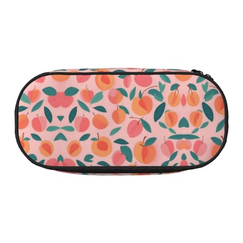 DUWAA Federmäppchen, Motiv: rosa Pfirsichmuster, nahtloses Muster, funktionale Schreibwaren-Tasche, tragbares Federmäppchen, leichtes Federmäppchen DUWAA Federmäppchen, Motiv: rosa Pfirsichmuster, nahtloses Muster, funktionale Schreibwaren-Tasche, tragbares Federmäppchen, leichtes Federmäppchen von DUWAA
