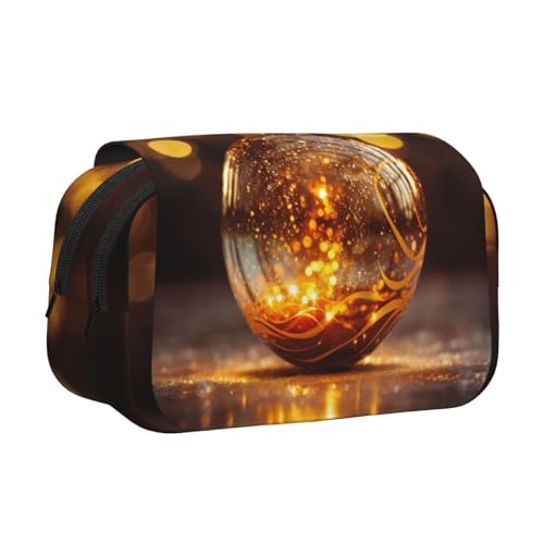 DUWAA Federmäppchen mit Weihnachtsball-Aufdruck, mit Reißverschluss, transparent, Make-up-Tasche, Kosmetiktasche, Mehrzwecktasche von DUWAA