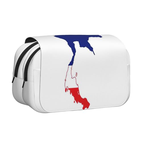 DUWAA Federmäppchen mit thailändischer Flagge, mit Reißverschluss, transparent, Make-up-Tasche, Kosmetiktasche, Mehrzwecktasche von DUWAA