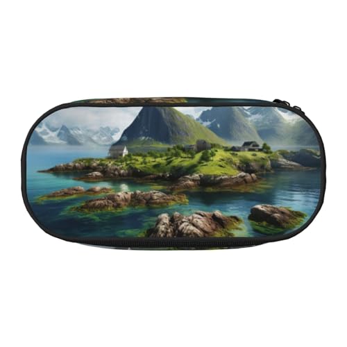 DUWAA Funktionale Schreibwaren-Tasche mit Norwegen-Inseln, tragbares Federmäppchen, leichtes Federmäppchen von DUWAA