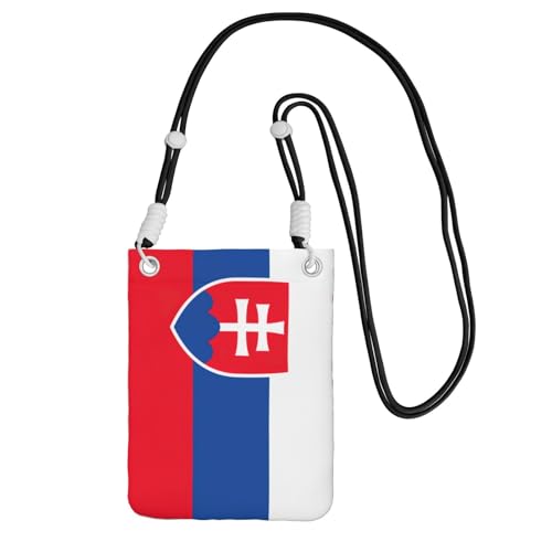 DUWAA Kleine Umhängetasche für Damen, Motiv: Flagge der Slowakei, trendig, Handy-Geldbörse mit verstellbarem Riemen, für Wandern, Reisen, Schwarz, Einheitsgröße von DUWAA