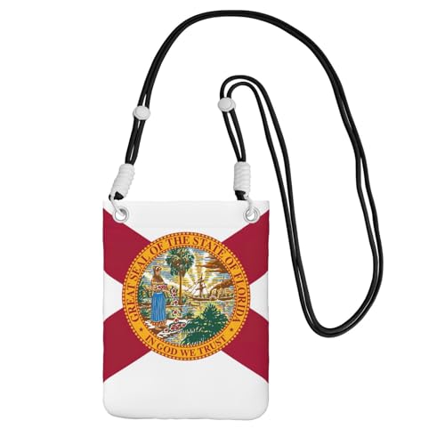 DUWAA Kleine Umhängetasche für Damen, florida-Flagge, trendig, Handy-Geldbörse mit verstellbarem Riemen, für Wandern, Reisen, Schwarz, Einheitsgröße von DUWAA