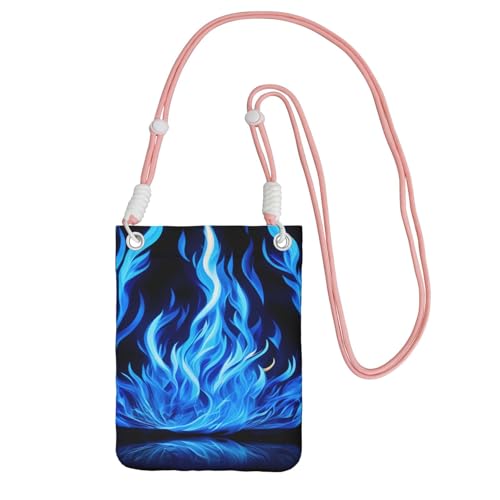 DUWAA Kleine Umhängetasche mit Indigo-Flammenaufdruck, für Damen, trendig, Handy-Geldbörse mit verstellbarem Riemen, für Wandern, Reisen, Pink, Einheitsgröße von DUWAA