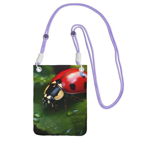 DUWAA Schöne Ladybug3-Umhängetasche für Damen, Schultertasche, Geldbörse, Reise-Sport, Mini-Handytasche, Handy-Geldbörse, Violett, Einheitsgröße DUWAA Schöne Ladybug3-Umhängetasche für Damen, Schultertasche, Geldbörse, Reise-Sport, Mini-Handytasche, Handy-Geldbörse, Violett, Einheitsgröße von DUWAA
