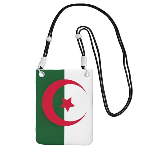 DUWAA Umhängetasche für Damen, Motiv: Flagge von Algerien, Schultertasche, Geldbörse, Reisen, Sport, Mini-Handytasche, Handy-Geldbörse, Schwarz, Einheitsgröße DUWAA Umhängetasche für Damen, Motiv: Flagge von Algerien, Schultertasche, Geldbörse, Reisen, Sport, Mini-Handytasche, Handy-Geldbörse, Schwarz, Einheitsgröße von DUWAA