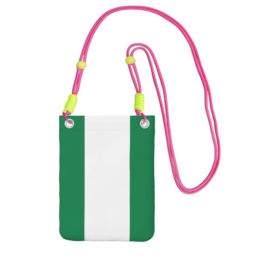 DUWAA Umhängetasche für Damen, Motiv: Flagge von Nigeria, Schultertasche, Geldbörse, Reisen, Sport, Mini-Handytasche, Handy-Geldbörse DUWAA Umhängetasche für Damen, Motiv: Flagge von Nigeria, Schultertasche, Geldbörse, Reisen, Sport, Mini-Handytasche, Handy-Geldbörse von DUWAA