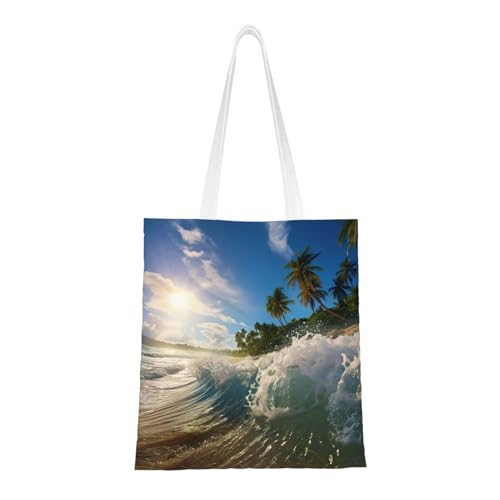 DUWAA Water Rush to Tropical Beach 2 Print Women Tote Bag Casual Tote's Handbag Big Capacity Shoulder Bag for Work Beach Travel DUWAA Water Rush to Tropical Beach 2 Print Women Tote Bag Casual Tote's Handbag Big Capacity Shoulder Bag for Work Beach Travel von DUWAA