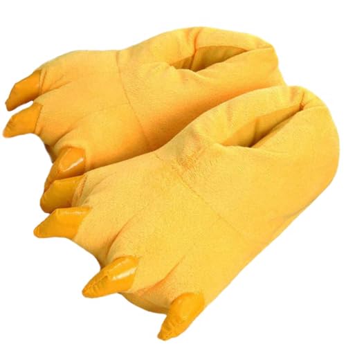 Unisex Lustige Tier Kostüm Pfote Klaue Schuhe Weiche Plüsch Home Hausschuhe, gelb, L: 7.5-9.5 US von DUYUNCHEN