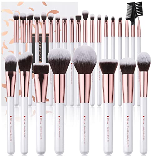 DUcare Pinselset Makeup 27 Stücke Professionelles Make up Pinsel Set Premium Synthetische Kabuki Foundation schminkpinsel set Concealer Lidschatten Make up Pinsel geschenke für frauen Weiß DUcare Pinselset Makeup 27 Stücke Professionelles Make up Pinsel Set Premium Synthetische Kabuki Foundation schminkpinsel set Concealer Lidschatten Make up Pinsel geschenke für frauen Weiß von DUcare
