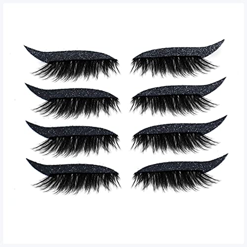 Doppel augenlid aufkleber 4 Paare Eyeliner Wimpern-Aufkleber Wiederverwendbarer wasserdichter Stock auf Eyeliner Lidschatten Makeup Mode Eyeliner Aufkleber Augen Make-up Eyeliner aufkleber (Size : Bl von DUnLap