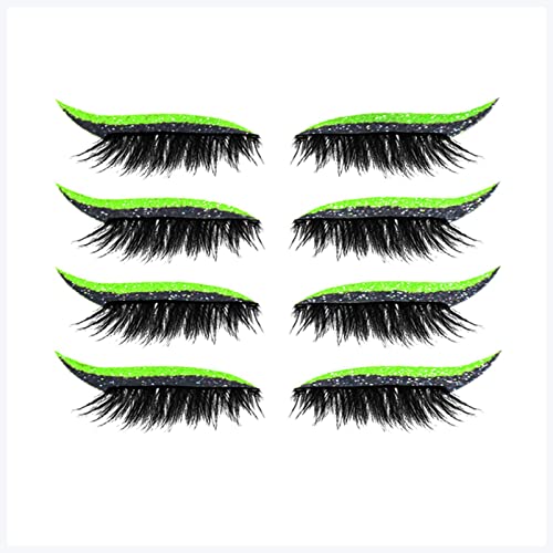 Doppel augenlid aufkleber 4 Paare Eyeliner Wimpern-Aufkleber Wiederverwendbarer wasserdichter Stock auf Eyeliner Lidschatten Makeup Mode Eyeliner Aufkleber Augen Make-up Eyeliner aufkleber (Size : Fl von DUnLap