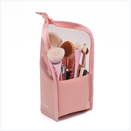 Make-up-Box 1 stück Stand kosmetetasche for Frauen klare reißverschluss Make-up Tasche Reisen weibliche Make-up Pinsel Halter Organizer Toilette Tasche Make up Storage Box (Size : Pink) von DUnLap