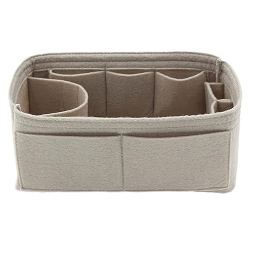 Make-up-Box Einfügen Beutel Aufbewahrungstasche Makeup Handtasche Lagerung Tragbare Make-up Basic Styler Damen Handtasche Make up Storage Box (Color : Light Grey, Size : for Birkins 25) von DUnLap