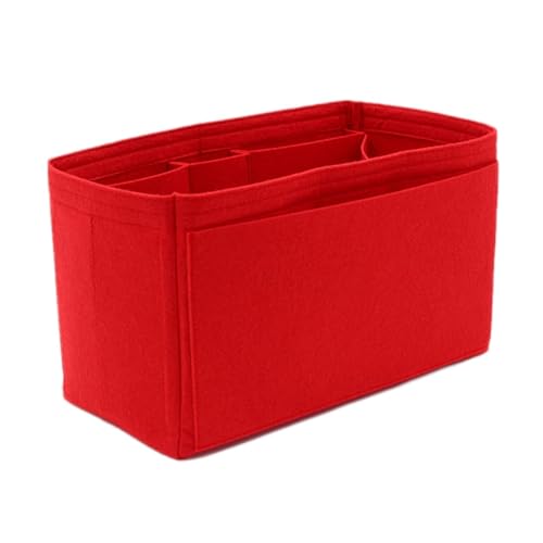 Make-up-Box Einfügen Beutel Aufbewahrungstasche Makeup Handtasche Lagerung Tragbare Make-up Basic Styler Damen Handtasche Make up Storage Box (Color : Red, Size : for Birkins 25) von DUnLap