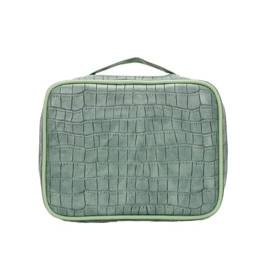 Make-up-Box Frauen kosmetische Taschen Pu. Leder Reise Handtasche Organizer Makeup Bag Wash Bags Make-up Elegante Kosmetikerin Kosmetik Fall Make up Storage Box (Color : Green, Size : 23cmX11cmX18cm von DUnLap