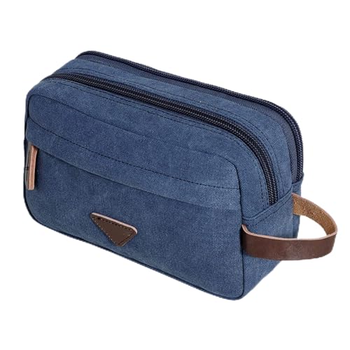 Make-up-Box Männer Handtasche Kilometer Kit Kosmetische Organizer Tasche Leinwand Reise wasserdichte Wash Bag Weibliche Makeup Kasten Frauen Make up Beauty Case Make up Storage Box (Size : Blue) von DUnLap