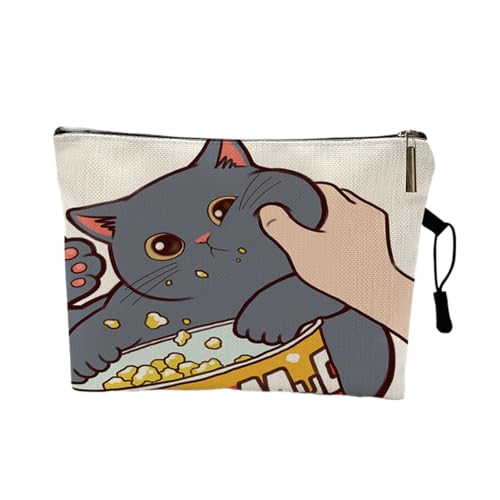 Make-up-Box Nette Küssende Katze Makeup Tasche mit Druckmuster Nette Organizer Tasche Beutel for Reisetaschen Beutel Damenkosmetiktasche Make up Storage Box (Color : Pattern 14, Size : 22 x 13 cm) von DUnLap