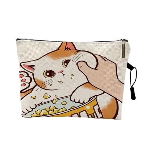 Make-up-Box Nette Küssende Katze Makeup Tasche mit Druckmuster Nette Organizer Tasche Beutel for Reisetaschen Beutel Damenkosmetiktasche Make up Storage Box (Color : Pattern 17, Size : 22 x 13 cm) von DUnLap