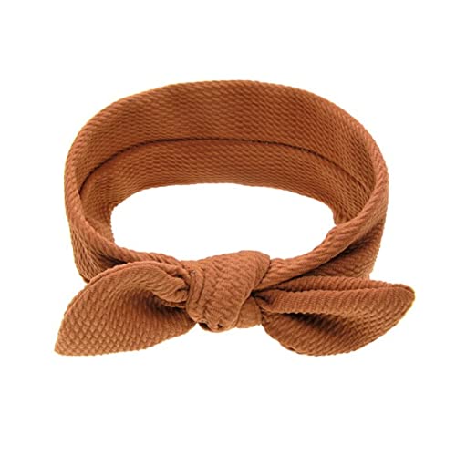 Stirnband Damen Baumwollelastische Turban-Mädchen-massivfarbige stirnband bowknot haarband infant stirnband bandaueau headwrap Gesichtswaschstirnband (Size : Brown) von DUnLap